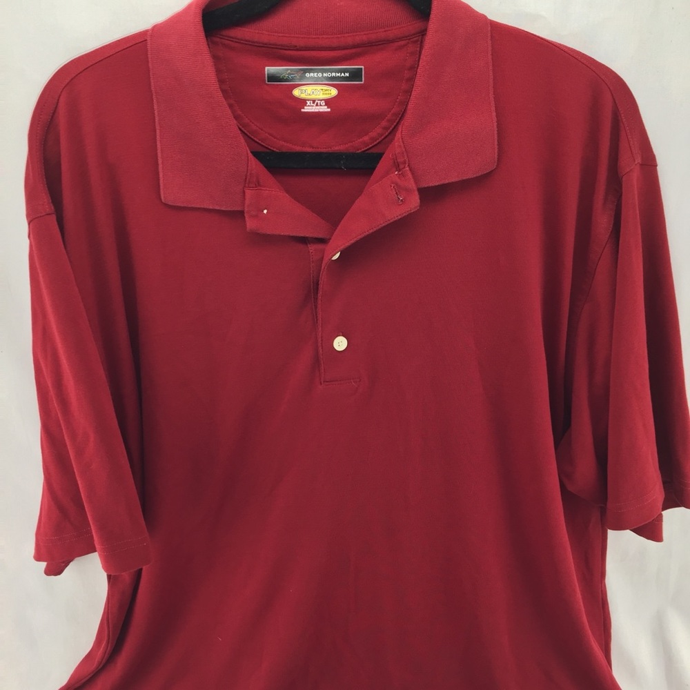 Greg Norman Play Dry Mens Size XL Polo Shirt Dark Red Short Sleeve Golf